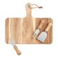 Acacia Wood Cutting Board and Cheese Knives 4 Piece Set image number 0