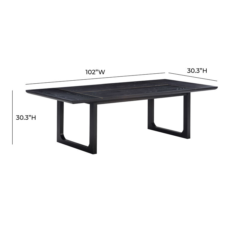Burman Extra Long Black Wood Dining Table image number 4