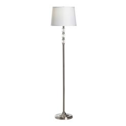 Seneca Brushed Nickel And Crystal Glass Stacked Floor Lamp
