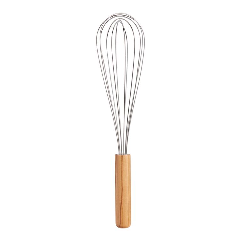 Olive Wood and Stainless Steel Whisk image number 1