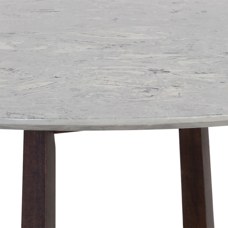 Conway Round Wood And Faux Marble Dining Table image number 4