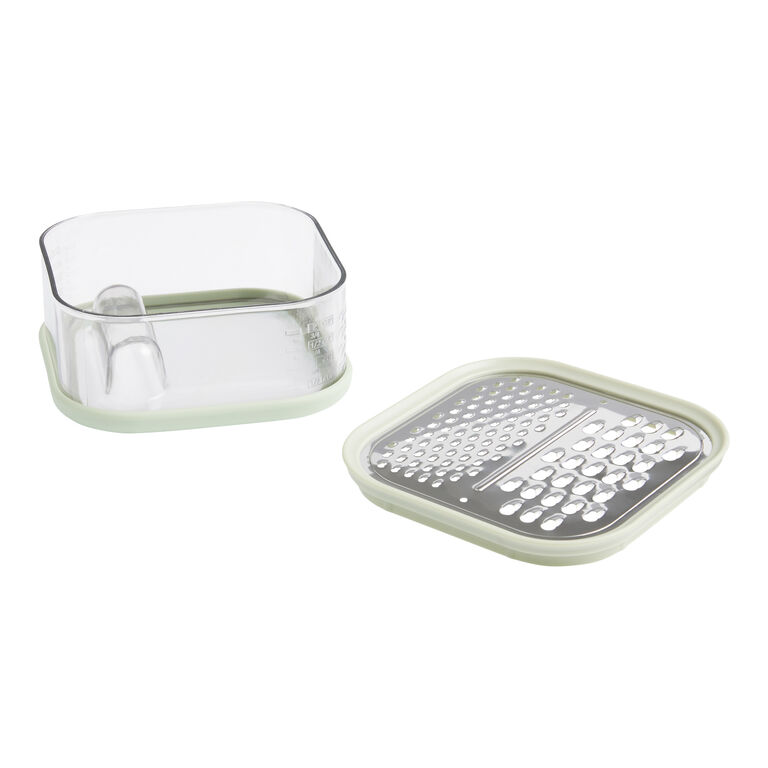 Square Stainless Steel Multi Grater with Storage Box and Lid image number 2