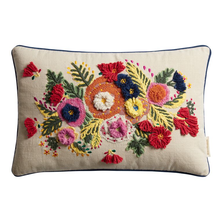 Multicolor Floral Burst Lumbar Pillow image number 1