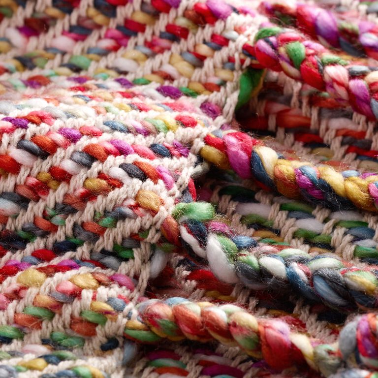 Multicolor Stitch Fringe Throw Blanket image number 2