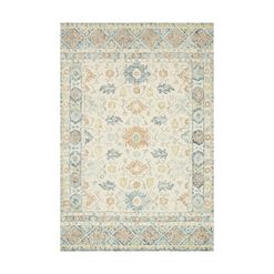 Nora Ivory And Blue Wool Area Rug