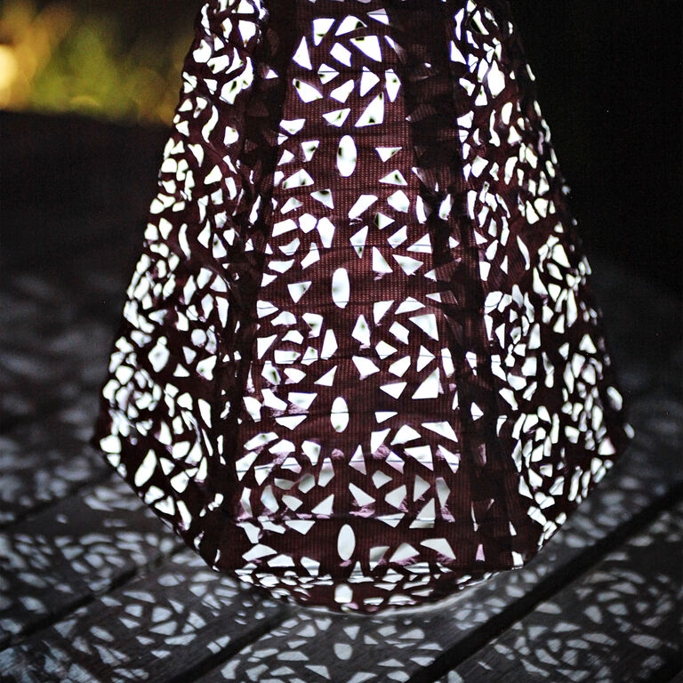 Prism Rose Fabric Solar LED Lantern image number 5
