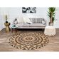 Round Natural and Black Jute Cortez Area Rug image number 5