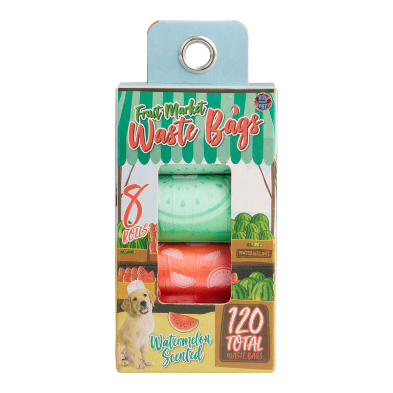Bow Wow Watermelon Scented Waste Bag Rolls 8 Pack image number 1