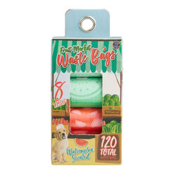 Bow Wow Watermelon Scented Waste Bag Rolls 8 Pack