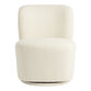 Adleigh Ivory Boucle Upholstered Swivel Chair image number 1