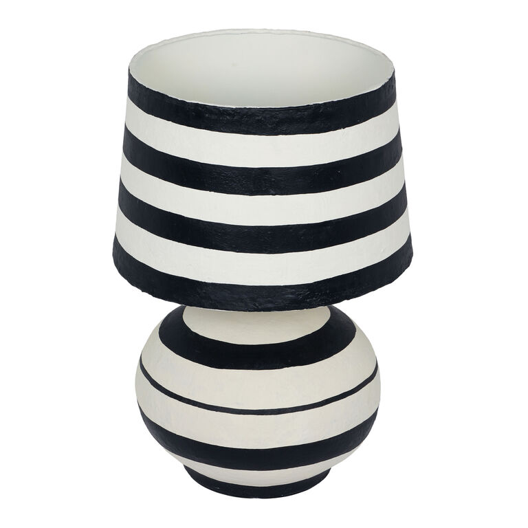 Arcade Black and White Horizontal Stripe Table Lamp image number 3