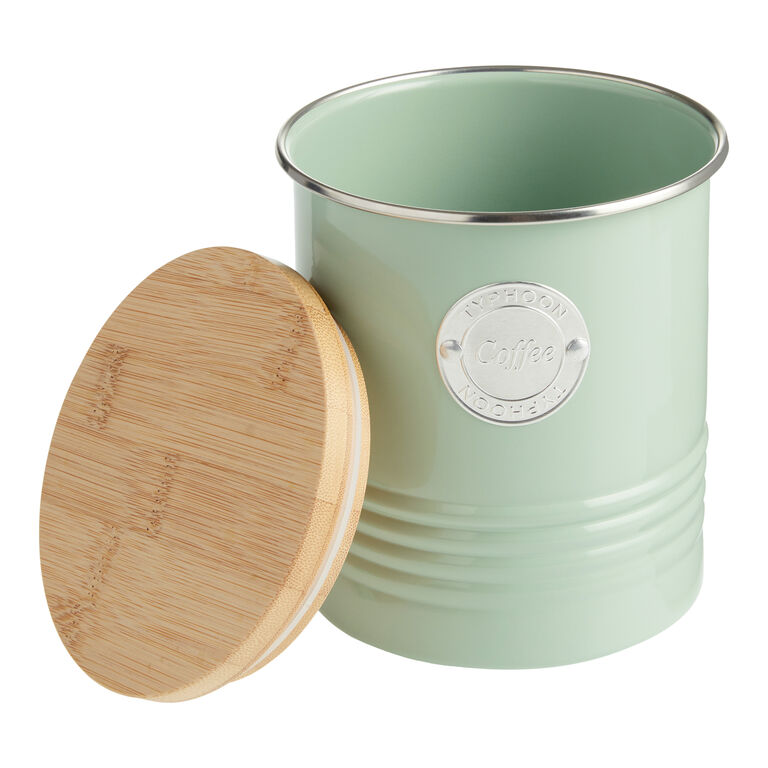 Typhoon Sage Green Steel and Bamboo Coffee Storage Canister image number 3