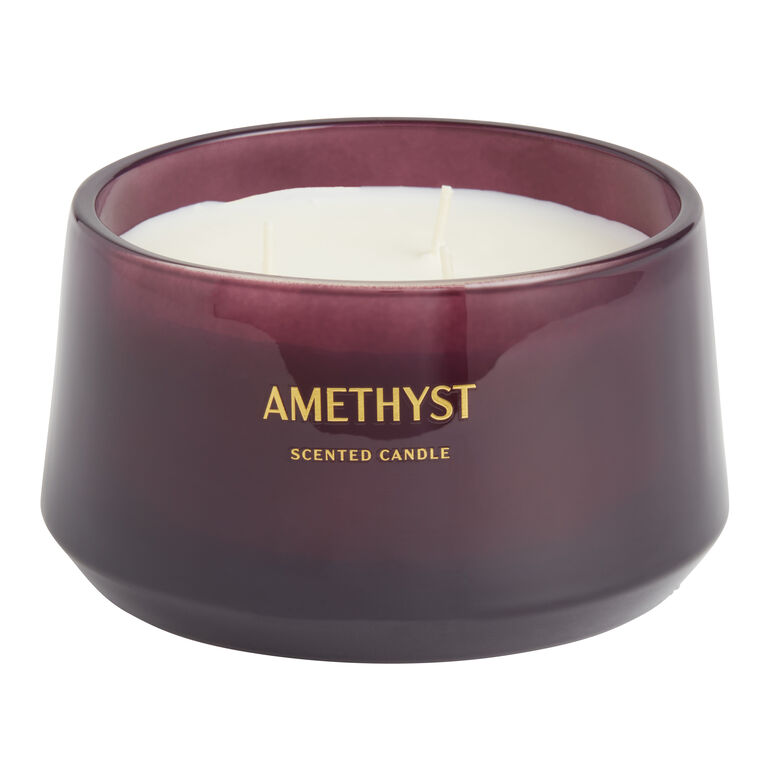 Gemstone Amethyst 3 Wick Scented Candle image number 1