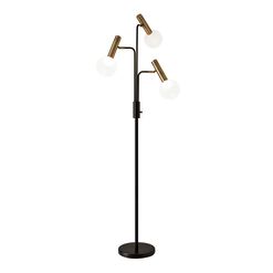 Sinclair Black And Brass Metal 3 Light Adjustable Floor Lamp