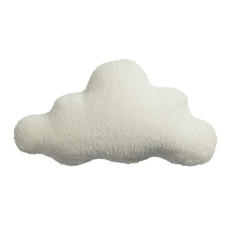 Ivory Sherpa Cloud Shaped Throw Pillow image number 1