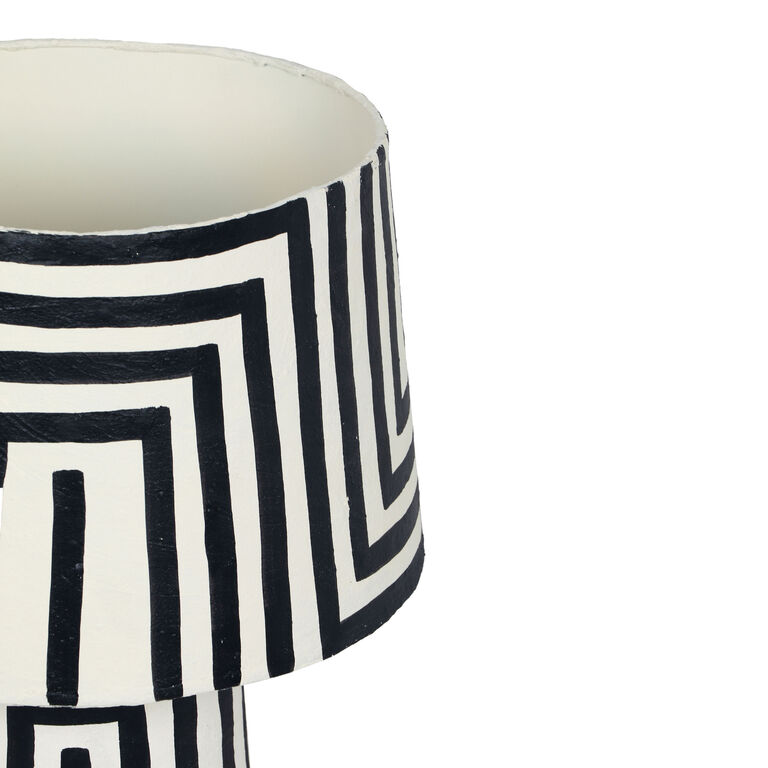 Parry Black and White Maze Stripe Table Lamp image number 4