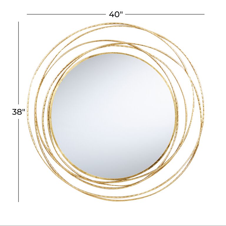 Round Gold Wire Abstract Circles Mirror image number 4