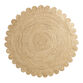 Round Natural Braided Scalloped Jute Area Rug image number 0