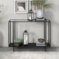 Tess Black Metal and Glass Top Console Table image number 1