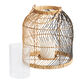 Natural and Black Rattan Two Tone Candle Lantern image number 1