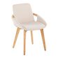 Larwil Natural Wood Curved Arm Upholstered Dining Chair image number 0