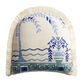 Ivory And Blue Arch Shaped Indoor Outdoor Throw Pillow image number 0