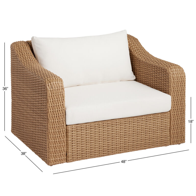 San Marcos Oversized All Weather Wicker Outdoor Armchair image number 6
