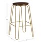 Ryker Gold Hairpin and Elm Backless Barstool Set of 2 image number 3