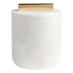 White Marble Canister With Lid