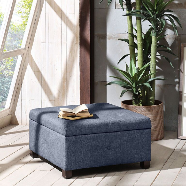 Wally Square Tufted Upholstered Storage Ottoman image number 2