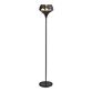 Eliza Black Metal And Smoked Glass Torchiere Floor Lamp image number 0