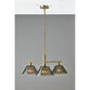 Lune Gray Smoked Glass Dome and Brass 3 Light Chandelier image number 3