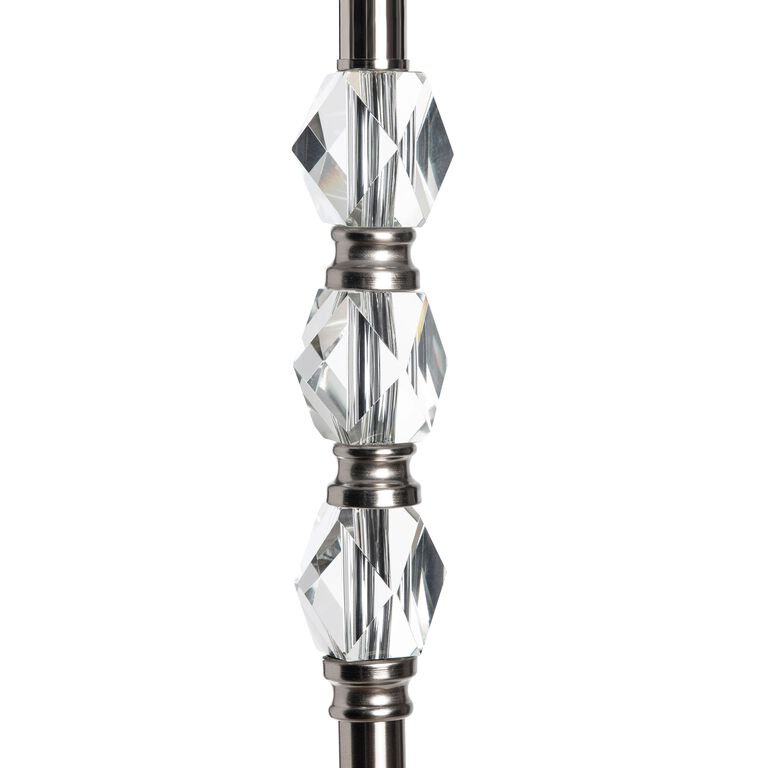Seneca Brushed Nickel And Crystal Glass Stacked Floor Lamp image number 3