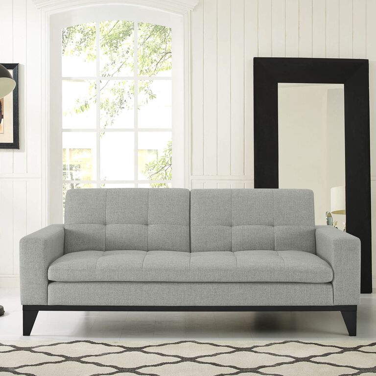 Merton Gray Tufted Convertible Sleeper Sofa with USB Ports image number 2