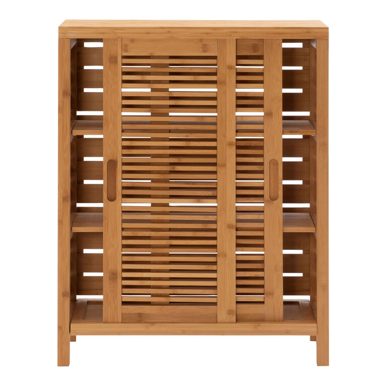 Sven Natural Bamboo Double Storage Cabinet image number 4