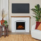 Melte White Wood and Faux Stucco Electric Fireplace Mantel image number 1