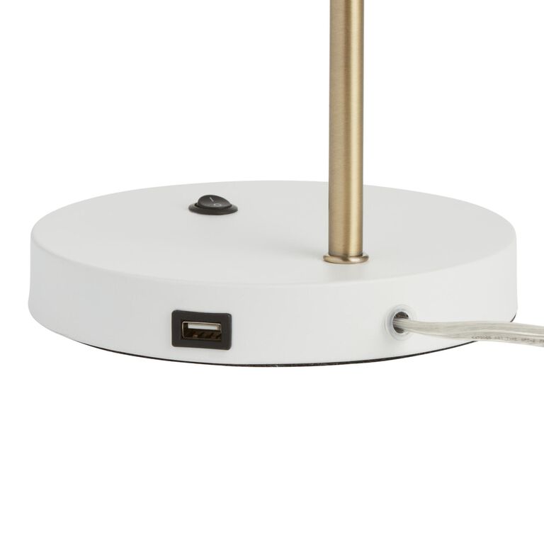 Xena Metal Dome Adjustable Task Lamp with USB Port image number 4