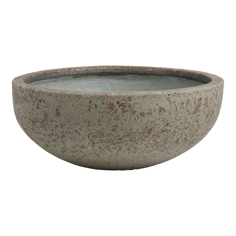 Micah Cement Outdoor Bowl Planter image number 1