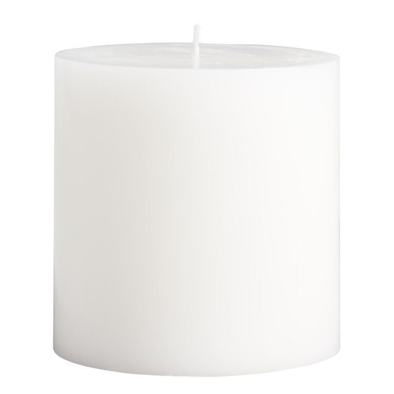 4x4 White Unscented Pillar Candle image number 1