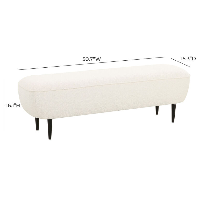 Anders Cream Boucle Upholstered Bench image number 4