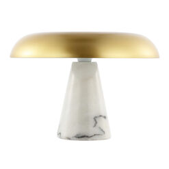 Bram Brass And White Marble Mushroom Table Lamp