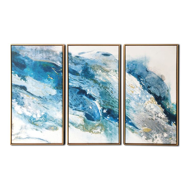 Abstract Regalite Triptych Framed Canvas Wall Art 3 Piece image number 1