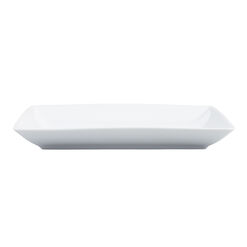 Coupe Square White Porcelain Dinner Plate