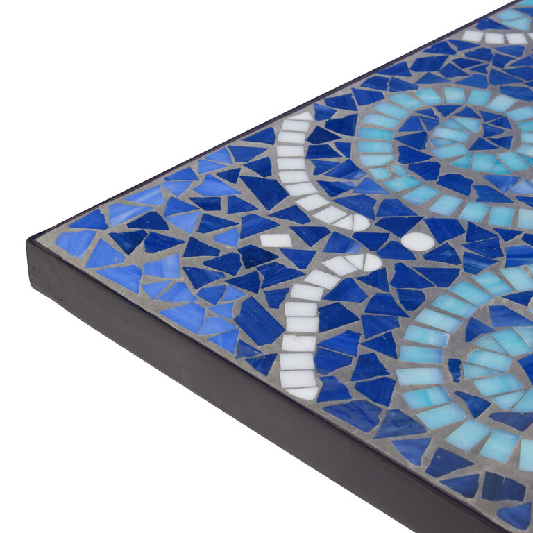Cadiz Square Blue Mosaic Medallion Outdoor Bistro Table image number 5