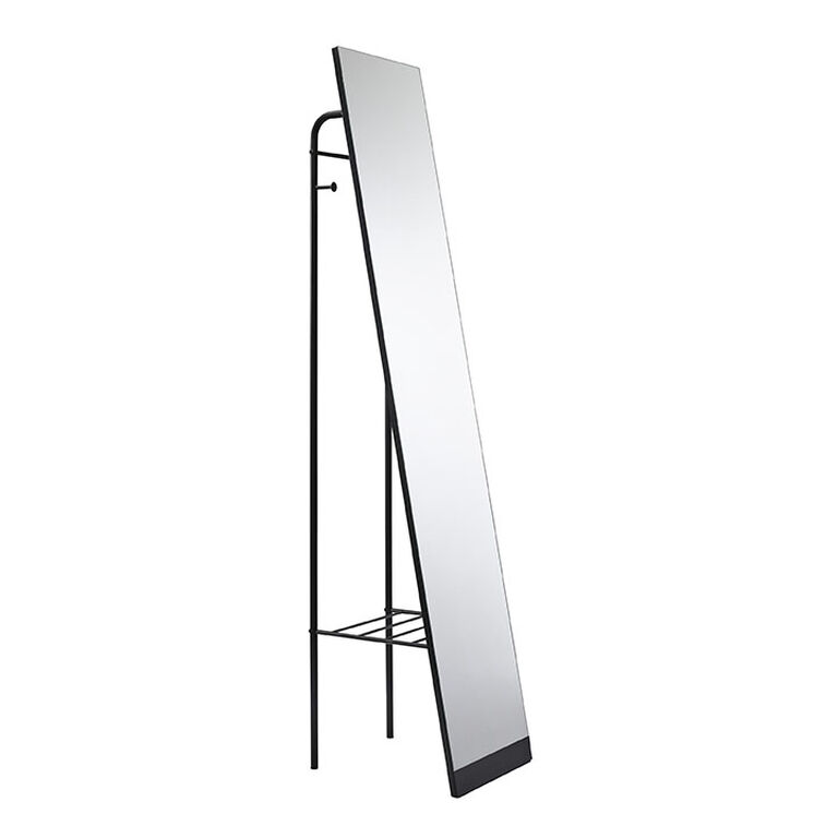 Tully Black Standing Full Length Mirror With Storage image number 1
