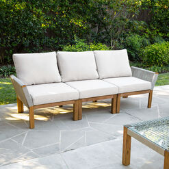 Zurich All Weather Rope and Acacia Wood Outdoor Sofa