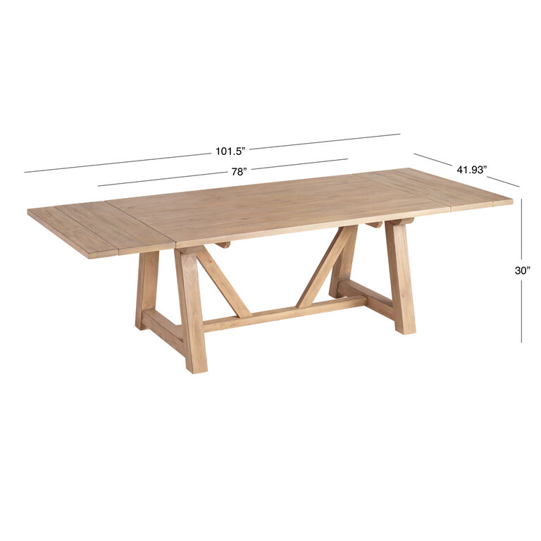 Leona Wood Farmhouse Extension Dining Table image number 6