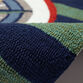 Blue and Green Striped Compass Indoor Outdoor Rug image number 3