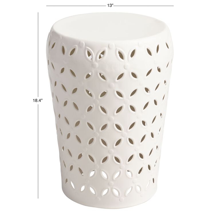 Lili Punched Metal Outdoor Accent Stool image number 3
