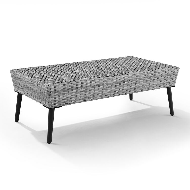 Malique Gray All Weather Outdoor Loveseat & Coffee Table image number 4